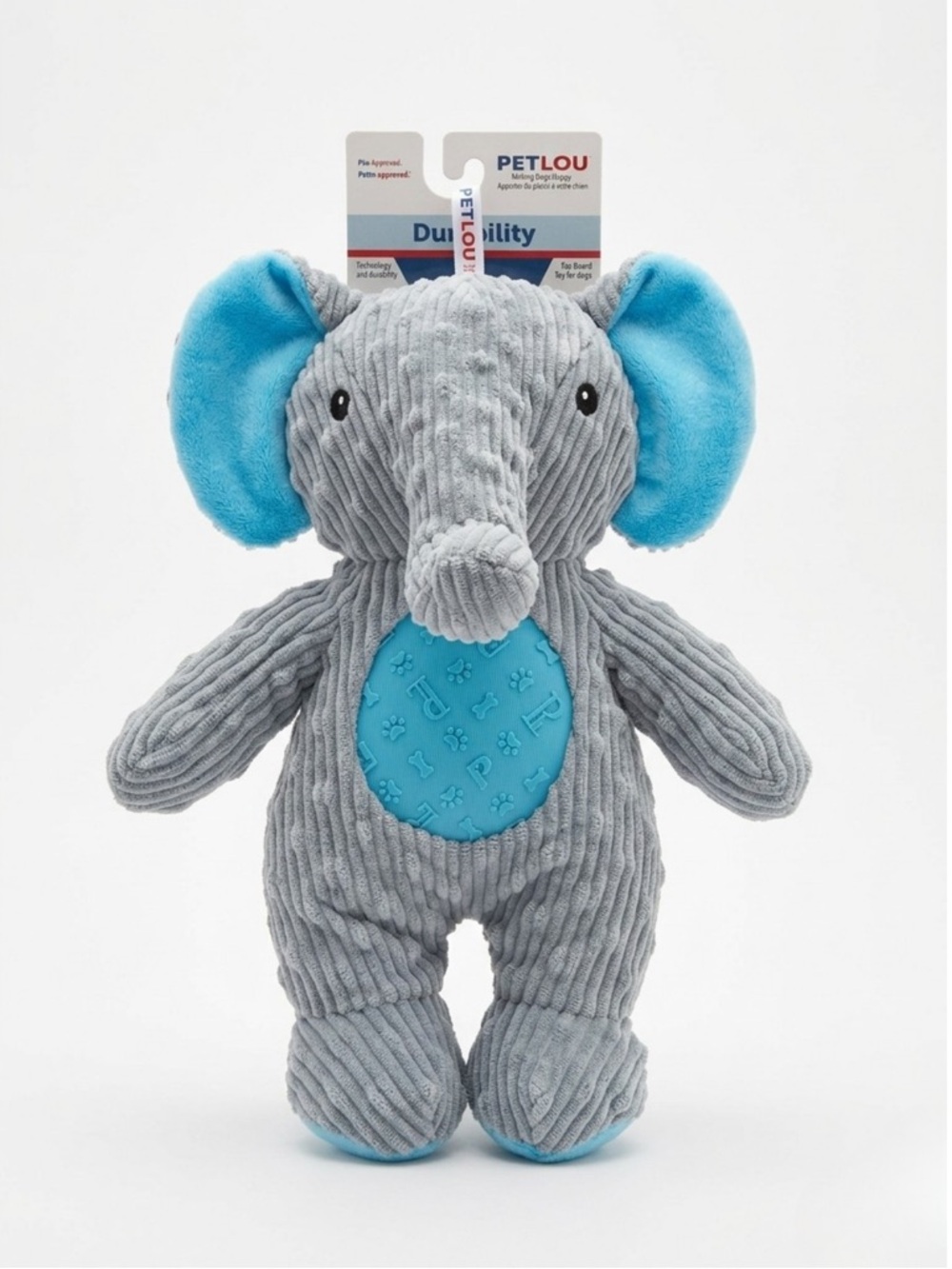 Gray & Blue Dotty Friends‎ Elephant Plush Dog Toy - Durable Chew-Friendly